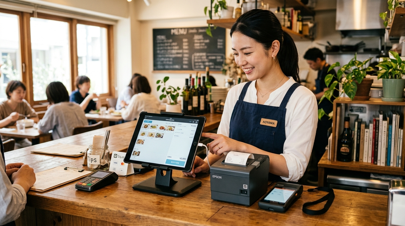 ユビレジのカフェ・飲食店導入イメージ